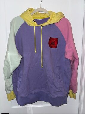 Teddy Fresh!! Pastel Colorblock Hoodie size Large - see pics